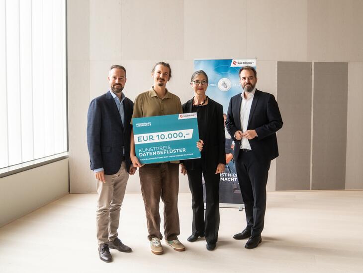 v.l.n.r.: Stefan Schnöll, Lukas Stangl, Elisabeth Gutjahr, Michael Baminger | © Salzburg AG / Bosnjak v.l.n.r.: Stefan Schnöll, Lukas Stangl, Elisabeth Gutjahr, Michael Baminger | © Salzburg AG / Bosnjak